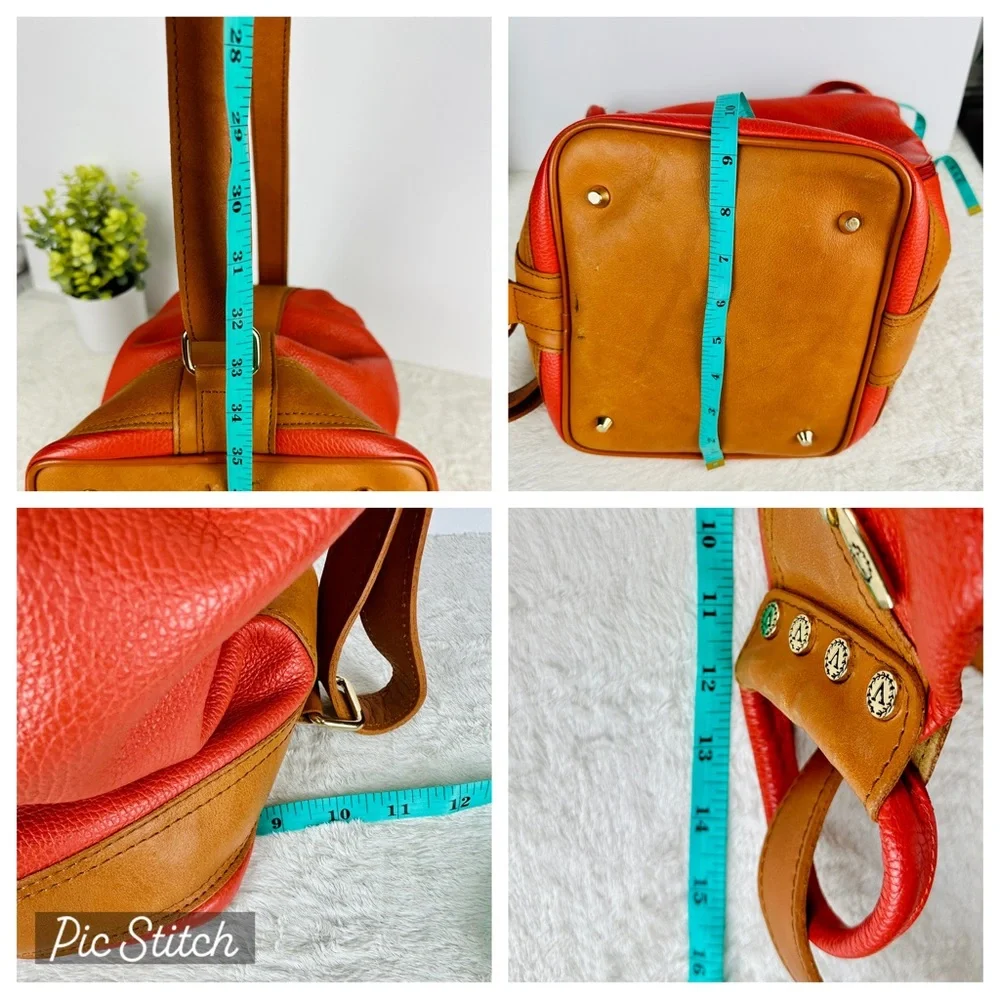 RARE Vintage Valentina Coral Convertible Bucket Bag Leather